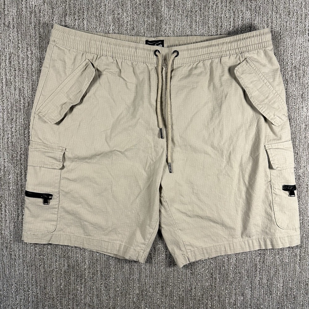 Dogg Supply by Snoop Dogg Shorts Mens 2XL Khaki Ripstop Cargo 9" Inseam